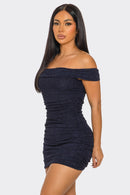 Shimmer Mini Dress Navy