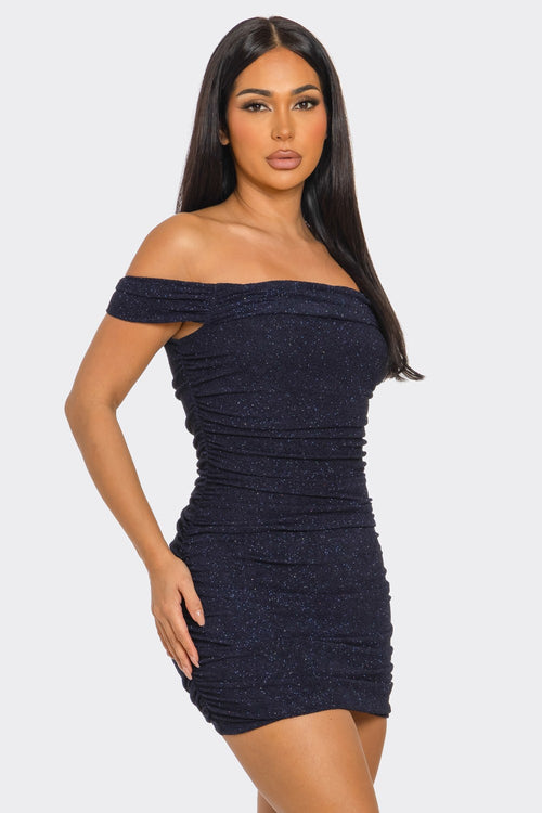 Shimmer Mini Dress Navy