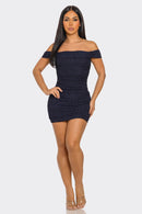 Shimmer Mini Dress Navy