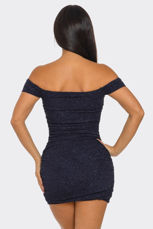 Shimmer Mini Dress Navy