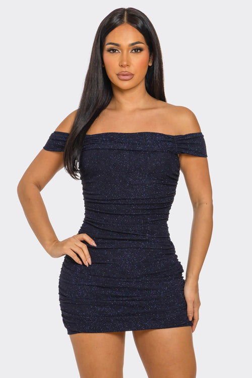 Shimmer Mini Dress Navy