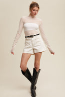 Sophie Sheer Top Ecru