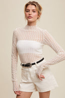 Sophie Sheer Top Ecru