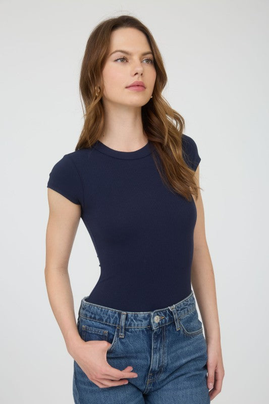 Essential Rib Bodysuit Navy