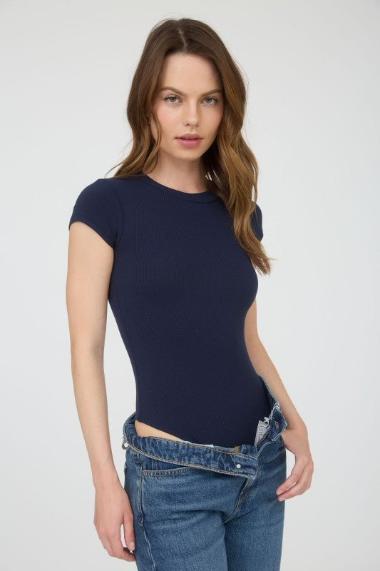 Essential Rib Bodysuit Navy