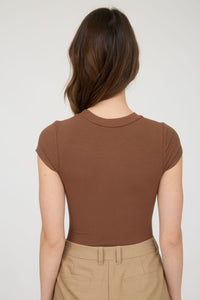 Essential Rib Bodysuit Brown