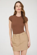 Essential Rib Bodysuit Brown
