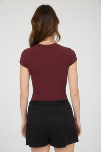 Essential Rib Bodysuit Oxblood