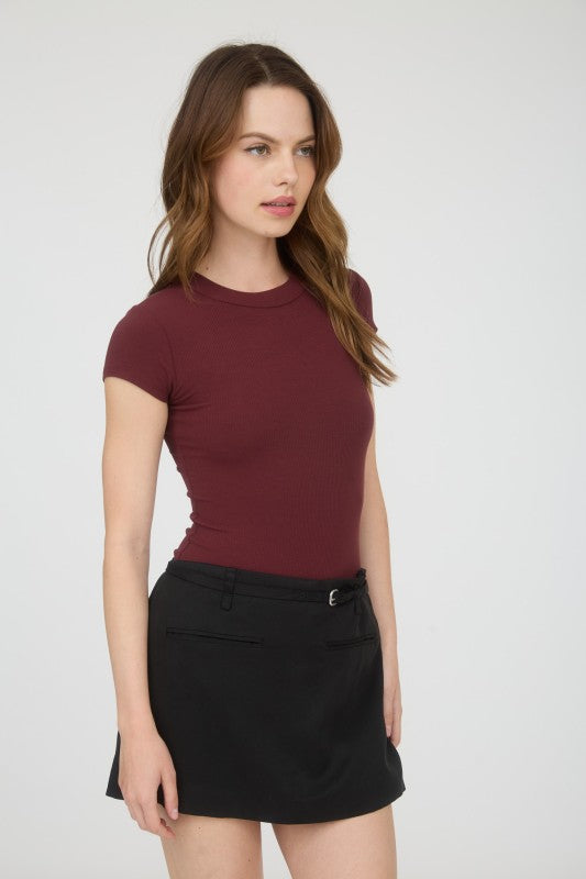Essential Rib Bodysuit Oxblood