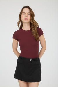 Essential Rib Bodysuit Oxblood