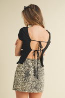 Trina Tie Back Top Black