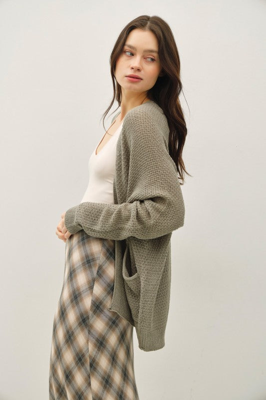 Basic Crochet Cardigan Dusty Sage