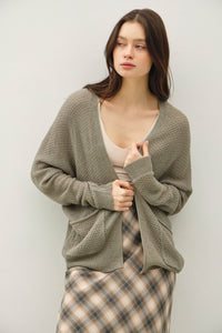 Basic Crochet Cardigan Dusty Sage