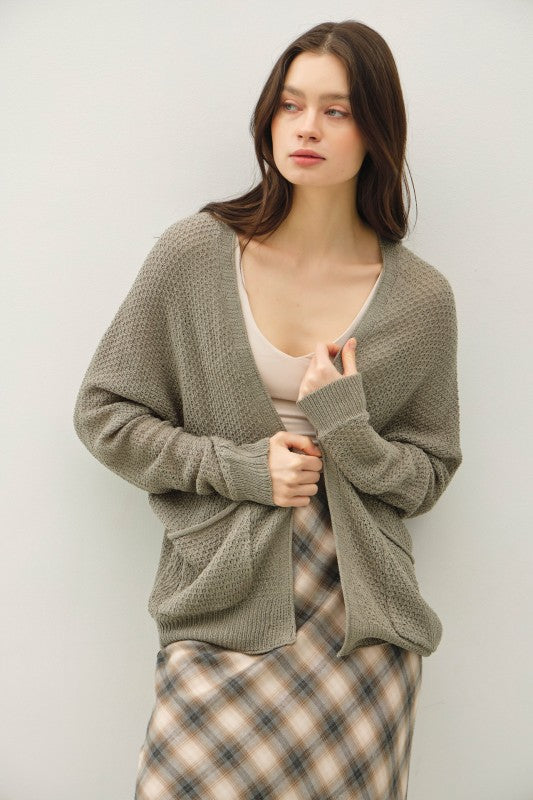 Basic Crochet Cardigan Dusty Sage