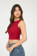 Layla Crop Red