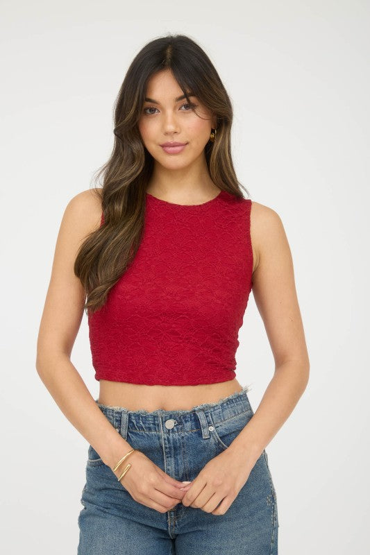 Layla Crop Red