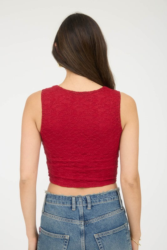 Layla Crop Red