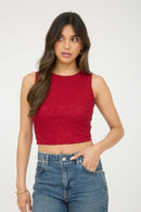 Layla Crop Red
