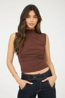 North Ruched Tank Chocolate