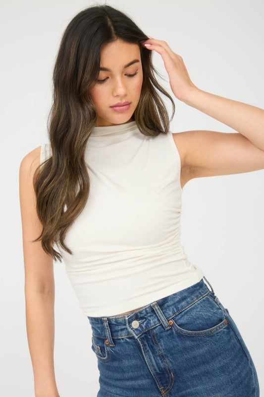 North Ruched Tank Cream