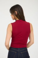North Ruched Tank Deep Red