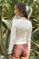 Juniper Crochet Knit Top White