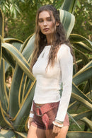 Juniper Crochet Knit Top White