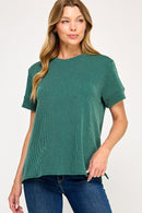 Basic Ribbed Tee Huntergreen