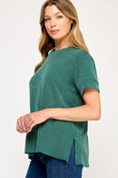 Basic Ribbed Tee Huntergreen