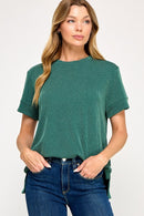Basic Ribbed Tee Huntergreen