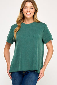 Basic Ribbed Tee Huntergreen