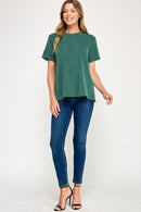 Basic Ribbed Tee Huntergreen