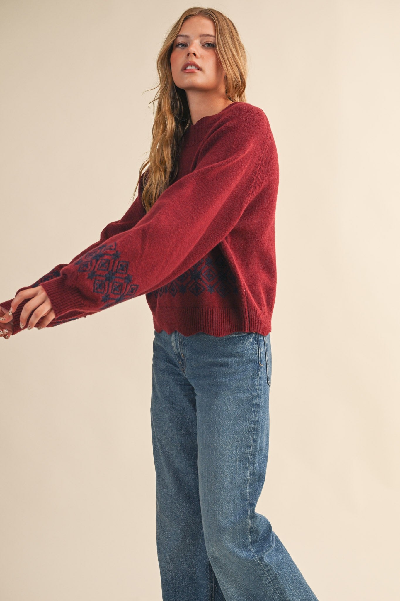 Sweetly Scalloped Swater