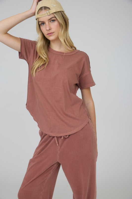 Raw Cut Classic Tee Terracotta