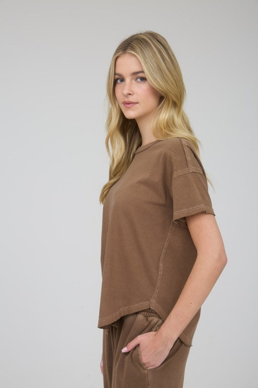 Raw Cut Classic Tee Brown