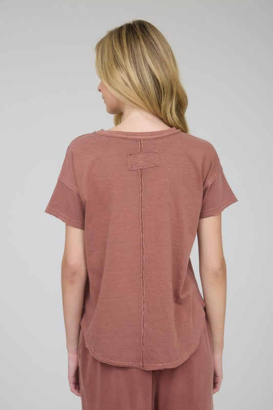 Raw Cut Classic Tee Terracotta