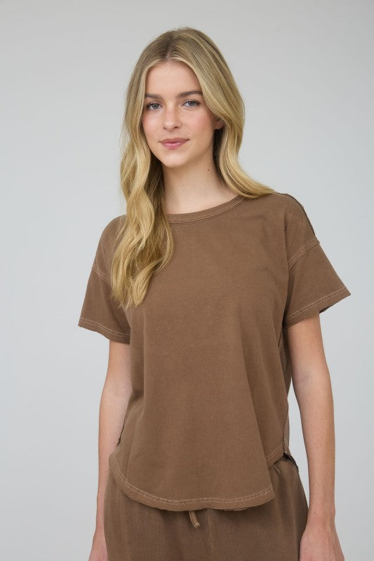 Raw Cut Classic Tee Brown