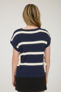Gentry Short Sleeve Sweater Navy