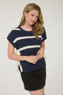 Gentry Short Sleeve Sweater Navy