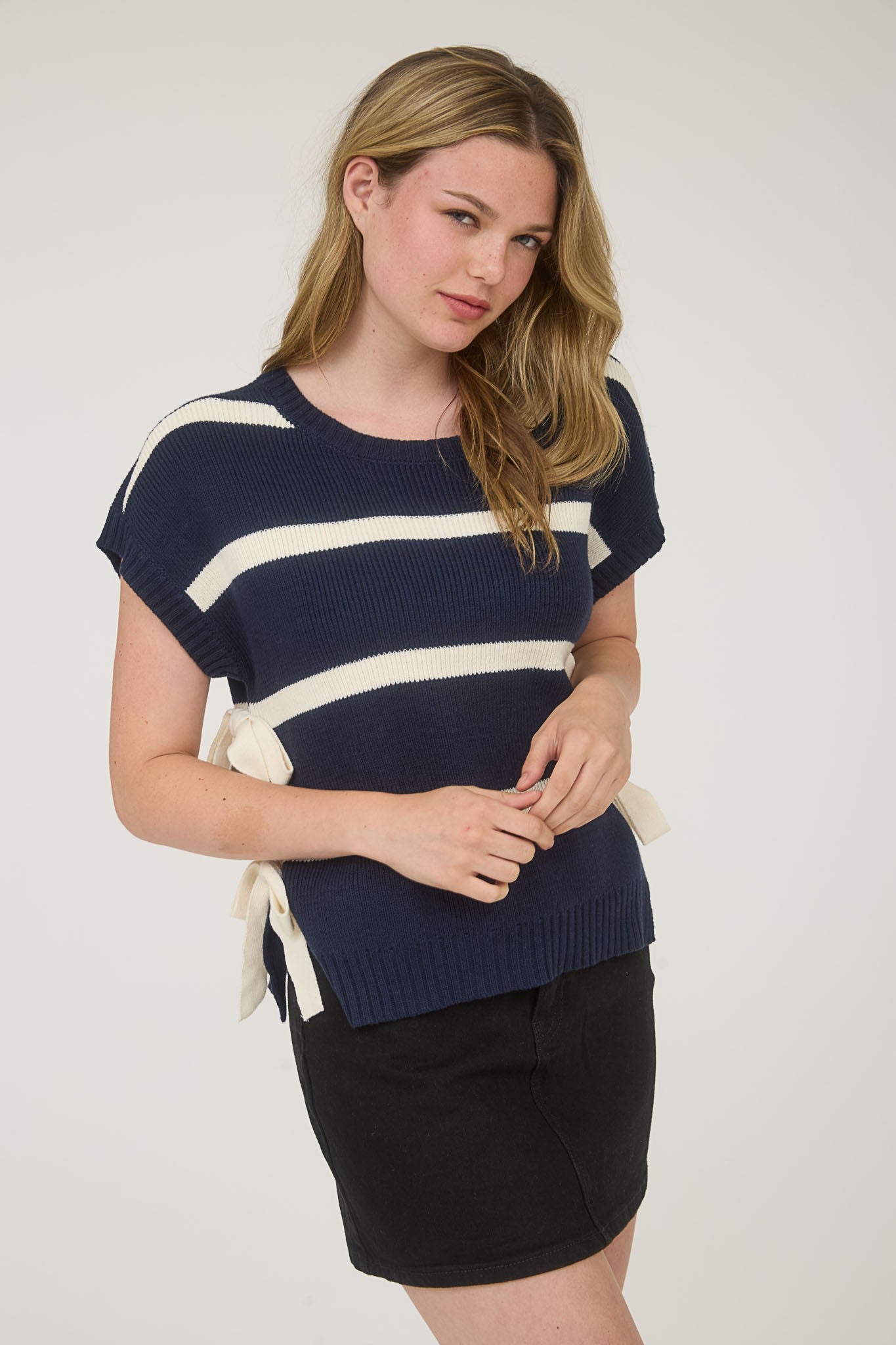 Gentry Short Sleeve Sweater Navy