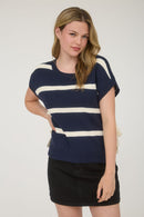 Gentry Short Sleeve Sweater Navy
