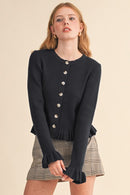 Bella Ruffle Knit Black