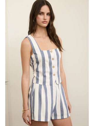 Seabreeze Stripe Button Tank