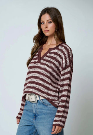 Willow Woven Sweater Burgundy