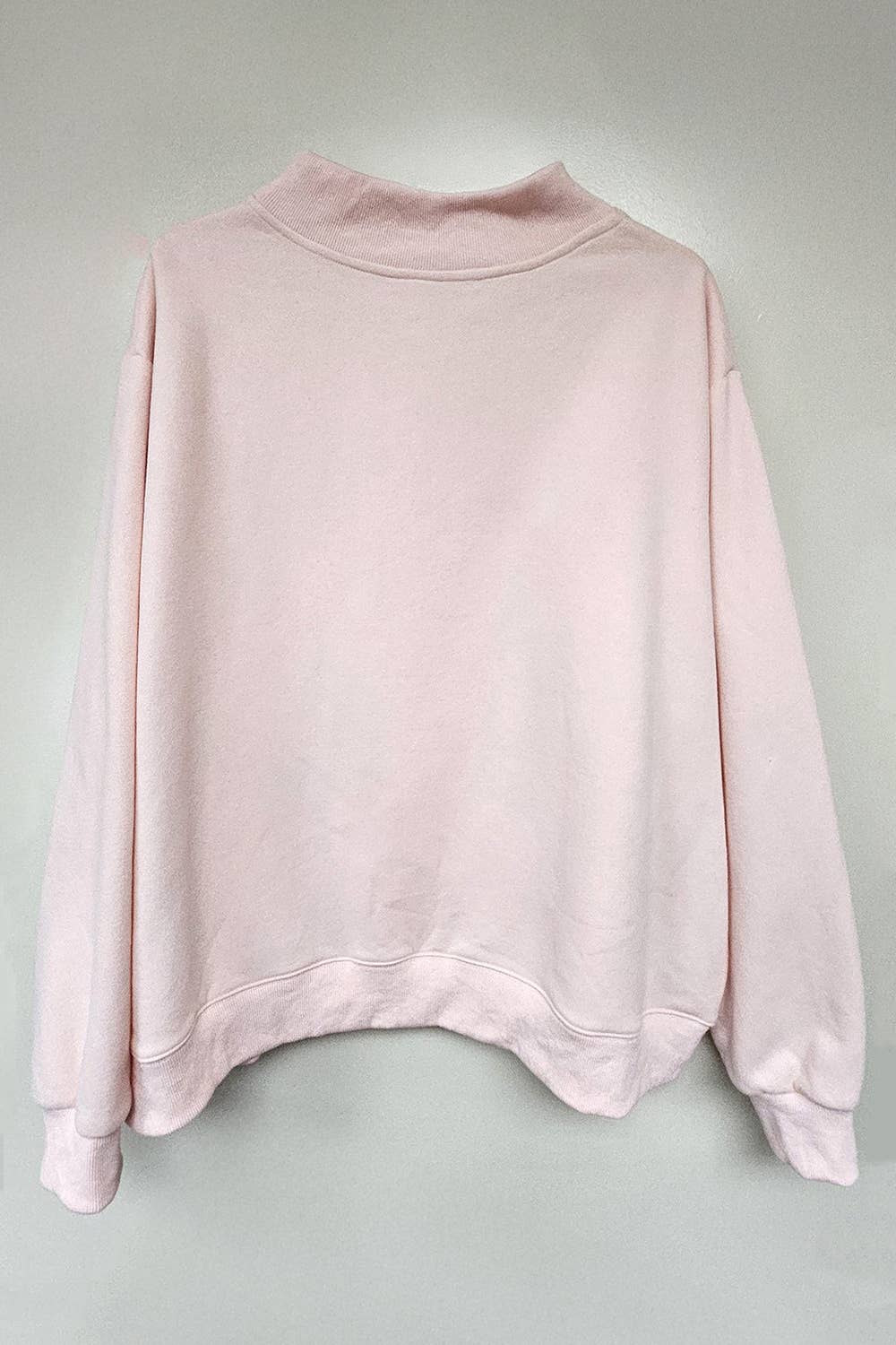 'BLESSED' Embroidered Mockneck Sweatshirt