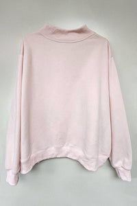 'BLESSED' Embroidered Mockneck Sweatshirt