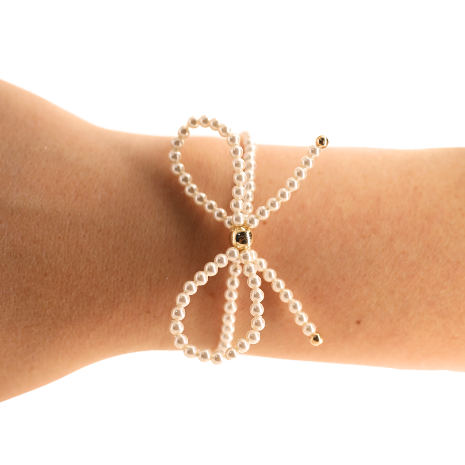 Pearl Bow Bracelet: Extended 7.25 inch