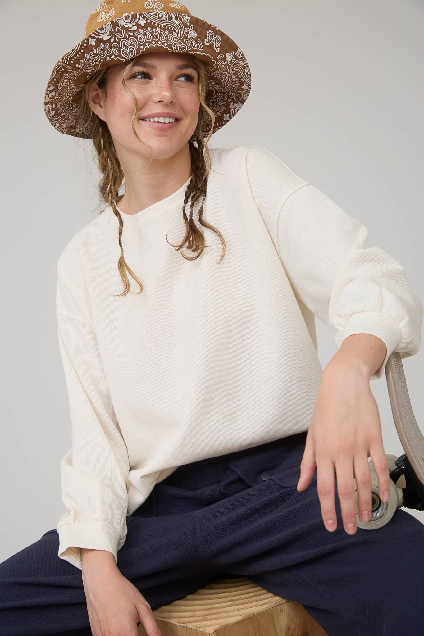 Marled Knit Top