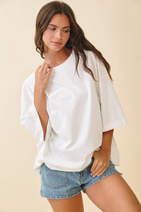 Oversized Everyday Cotton Tee White