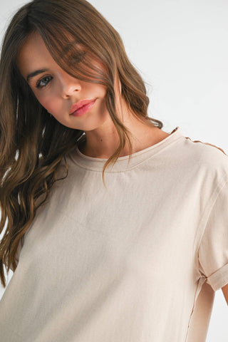 Mali Baby Tee Short Sleeve Top: Oat